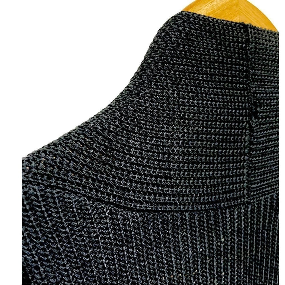 Aritzia Long-line Woven Black Open Front Sweater, M - Picture 2 of 16